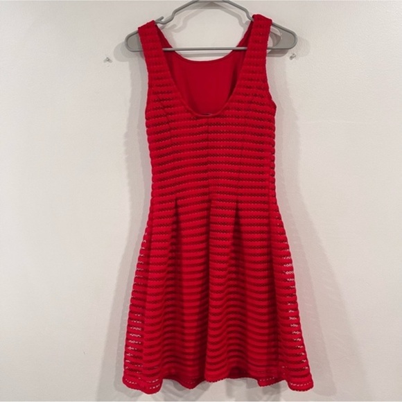 Lulus Brighter is Better Red Ribbed Sleeveless
Skater Dress MEDIUM - Picture 7 of 13